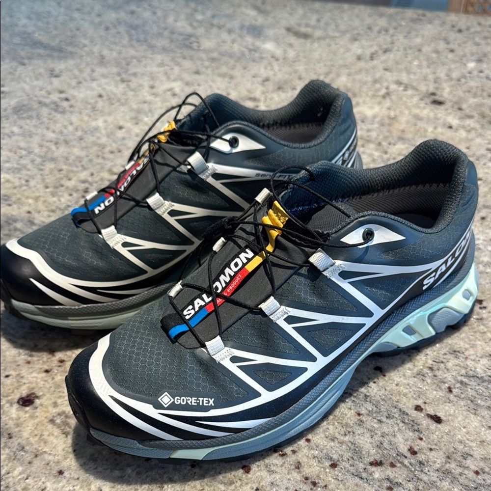 Salomon Black and White Gore-Tex Trail Shoes